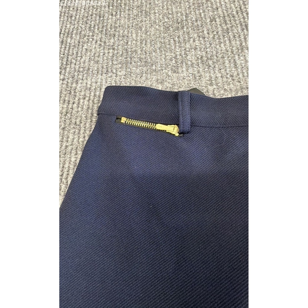 Vintage Y2K St. John Women's Navy Blue Cotton Side Zip Wide Leg Pants Sz 6 NWT - Picture 2 of 9